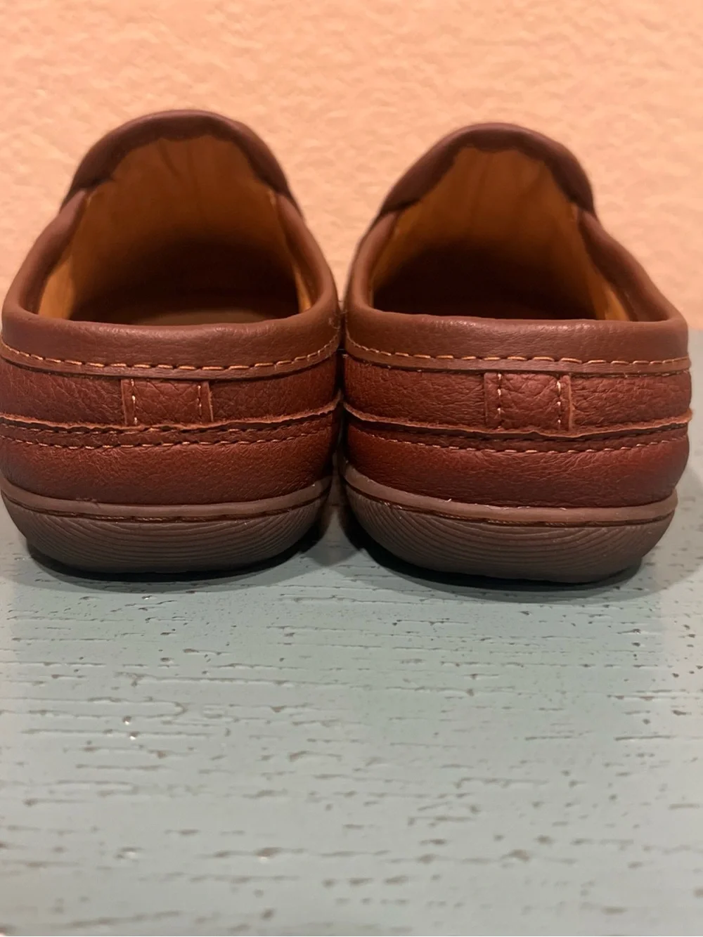 L.L. Bean Brown Leather Slip-On Slippers